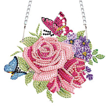 Load image into Gallery viewer, 2pcs 2D Flat DIY Diamond Art Pendant Diamond Painting Set (Flower Butterfly)