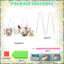 Load image into Gallery viewer, 2pcs 2D Flat DIY Diamond Art Pendant Diamond Painting Set Wall Decor (LOVE)