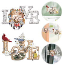 Load image into Gallery viewer, 2pcs 2D Flat DIY Diamond Art Pendant Diamond Painting Set Wall Decor (LOVE)