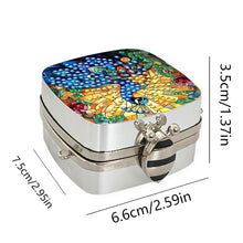 Load image into Gallery viewer, Peacock Diamond Painting Mirror Bag Rhinestone Jewelry Box for Women (Silver)