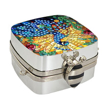 Load image into Gallery viewer, Peacock Diamond Painting Mirror Bag Rhinestone Jewelry Box for Women (Silver)