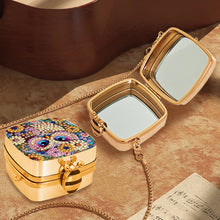 Load image into Gallery viewer, Owl Diamond Painting Mirror Bag Rhinestone Jewelry Box for Women (Gold)