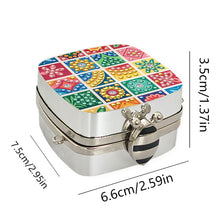 Load image into Gallery viewer, Small Grid Diamond Painting Mirror Bag Rhinestone Jewelry Box for Women (Silver)