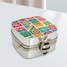 Load image into Gallery viewer, Small Grid Diamond Painting Mirror Bag Rhinestone Jewelry Box for Women (Silver)