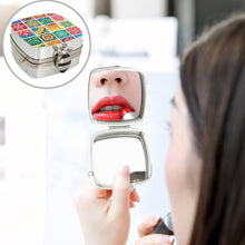 Load image into Gallery viewer, Small Grid Diamond Painting Mirror Bag Rhinestone Jewelry Box for Women (Silver)