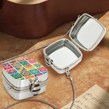 Load image into Gallery viewer, Small Grid Diamond Painting Mirror Bag Rhinestone Jewelry Box for Women (Silver)