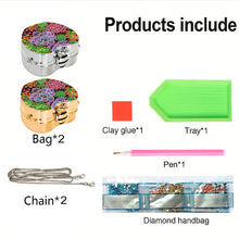 Load image into Gallery viewer, 2Pcs Succulent Diamond Art Storage Case Rhinestone Jewelry Box 5D Diy Coin Purse