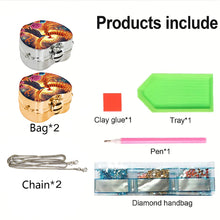 Load image into Gallery viewer, 2Pcs Succulent Diamond Art Storage Case Rhinestone Jewelry Box 5D Diy Coin Purse