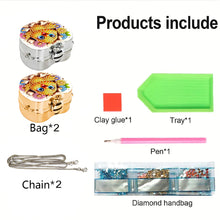 Load image into Gallery viewer, 2Pcs Succulent Diamond Art Storage Case Rhinestone Jewelry Box 5D Diy Coin Purse