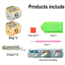 Load image into Gallery viewer, 2Pcs Succulent Diamond Art Storage Case Rhinestone Jewelry Box 5D Diy Coin Purse