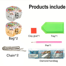 Load image into Gallery viewer, 2Pcs Succulent Diamond Art Storage Case Rhinestone Jewelry Box 5D Diy Coin Purse