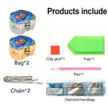 Load image into Gallery viewer, 2Pcs Succulent Diamond Art Storage Case Rhinestone Jewelry Box 5D Diy Coin Purse