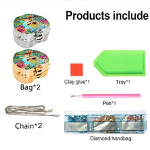 Load image into Gallery viewer, 2Pcs Succulent Diamond Art Storage Case Rhinestone Jewelry Box 5D Diy Coin Purse