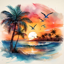 Load image into Gallery viewer, Diamond Painting - Full Round - Coconut Tree Beach (30*30CM)