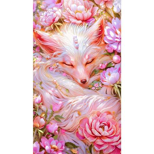 AB Diamond Painting - Full Round - Fox In The Flowers (40*70CM)