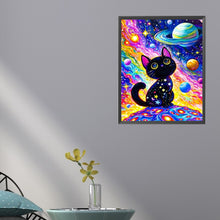 Load image into Gallery viewer, Diamond Painting - Full Square - Starry Sky Black Cat (45*60CM)