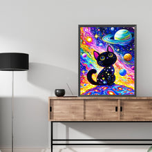 Load image into Gallery viewer, Diamond Painting - Full Square - Starry Sky Black Cat (45*60CM)