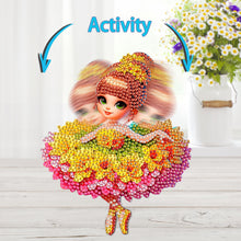 Load image into Gallery viewer, Acrylic Shaking Head Flowery Dress Girl Table Top Diamond Painting Ornament Kits