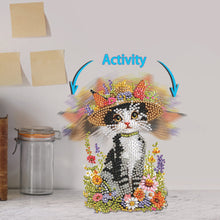 Load image into Gallery viewer, Acrylic Shaking Head Cat Table Top Diamond Painting Ornament Kits for Decor