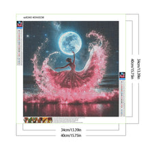 Load image into Gallery viewer, Diamond Painting - Full Round - Dancing Girl Under The Moon (40*40CM)