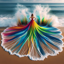 Load image into Gallery viewer, Diamond Painting - Full Round - Rainbow Skirt Back Girl (40*40CM)