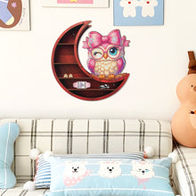 Load image into Gallery viewer, Lunar Design DIY Diamond Painting Wall Shelf for Home Decoration (Owl B)
