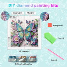 Load image into Gallery viewer, Diamond Painting - Partial Special Shaped - Butterfly (30*30CM)
