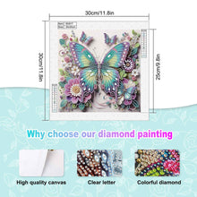 Load image into Gallery viewer, Diamond Painting - Partial Special Shaped - Butterfly (30*30CM)