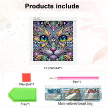 Load image into Gallery viewer, Diamond Painting - Partial Special Shaped - Colorful Cat (30*30CM)