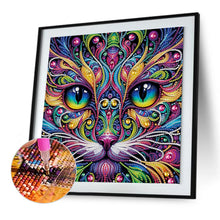 Load image into Gallery viewer, Diamond Painting - Partial Special Shaped - Colorful Cat (30*30CM)
