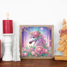 Load image into Gallery viewer, Diamond Painting - Partial Special Shaped - Flower Unicorn (30*30CM)