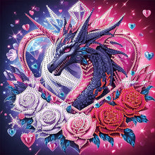 Load image into Gallery viewer, Diamond Painting - Partial Special Shaped - Rose Dragon (30*30CM)
