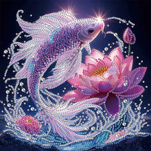 Load image into Gallery viewer, Diamond Painting - Partial Special Shaped - Purple Light Fish (30*30CM)