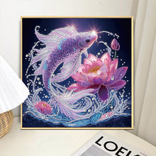 Load image into Gallery viewer, Diamond Painting - Partial Special Shaped - Purple Light Fish (30*30CM)