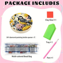 Load image into Gallery viewer, Wooden PET DIY Diamond Painting Magnets Jar Opener Kit Kitchen Tool (Bird A)