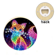 Load image into Gallery viewer, Wooden PET DIY Diamond Painting Magnets Jar Opener Kit Kitchen Tool (Cat B)