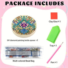 Load image into Gallery viewer, Wooden PET DIY Diamond Painting Magnets Jar Opener Kit Kitchen Tool (Flower D)