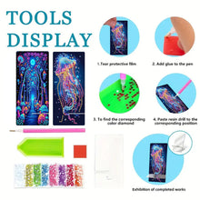 Load image into Gallery viewer, 2Pcs Acrylic DIY Jellyfish Mushroom Diamond Painting Phone Holder for Home Offic