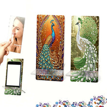 Load image into Gallery viewer, 2Pcs Acrylic DIY Peacock Diamond Painting Phone Holder for Home Office Decor