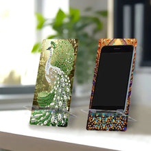 Load image into Gallery viewer, 2Pcs Acrylic DIY Peacock Diamond Painting Phone Holder for Home Office Decor