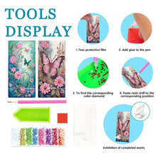 Load image into Gallery viewer, 2Pcs Acrylic DIY Garden Butterfly Diamond Painting Phone Holder for Home Office