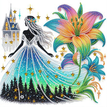 Load image into Gallery viewer, Diamond Painting - Partial Special Shaped - Girl And Lilies (30*30CM)