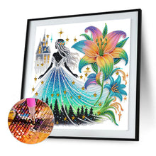 Load image into Gallery viewer, Diamond Painting - Partial Special Shaped - Girl And Lilies (30*30CM)