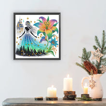 Load image into Gallery viewer, Diamond Painting - Partial Special Shaped - Girl And Lilies (30*30CM)