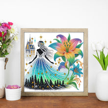 Load image into Gallery viewer, Diamond Painting - Partial Special Shaped - Girl And Lilies (30*30CM)