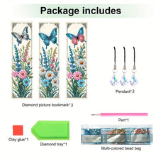 Load image into Gallery viewer, 3Pcs Garden Butterfly DIY Diamond Painting Bookmark for Reading Enthusiasts