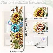 Load image into Gallery viewer, 3Pcs Sunflower DIY Diamond Painting Bookmark for Reading Enthusiasts Book Lovers
