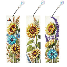 Load image into Gallery viewer, 3Pcs Sunflower DIY Diamond Painting Bookmark for Reading Enthusiasts Book Lovers