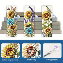 Load image into Gallery viewer, 3Pcs Sunflower DIY Diamond Painting Bookmark for Reading Enthusiasts Book Lovers