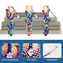 Load image into Gallery viewer, 3Pcs Music Sheet Butterfly DIY Diamond Painting Bookmark for Reading Enthusiasts